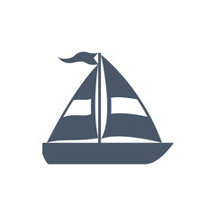 Sail boat isolated icon vector illustration graphic design