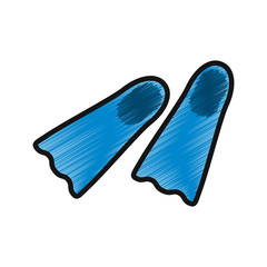 Diving fins equipment icon vector illustration graphic design