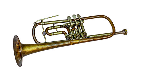 Fototapeta na wymiar Old vintage trumpet