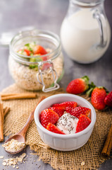 Fresh granola with organic yogurt