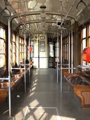 Fototapeten Empty Tram in Milan city © acronimo