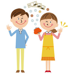 ポップな家族　ママとパパ　お金OK