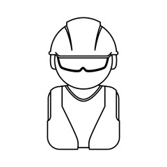 Construction worker profile icon vector illustration graphic design