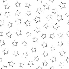 Seamless stars pattern. Black and white, vector