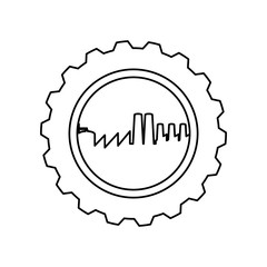Gear machinery piece icon vector illustration graphic design