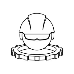 Construction worker profile icon vector illustration graphic design