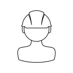 Construction worker profile icon vector illustration graphic design