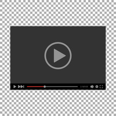 Video player for web in black and white, vector
