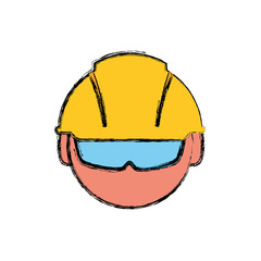 Construction worker profile icon vector illustration graphic design