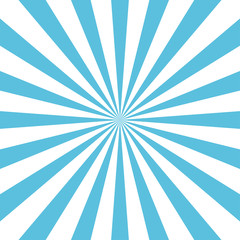 Blue sun rays background. Blue white rays poster