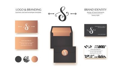 Luxury calligraphic letter S monogram - vector logo template. Sophisticated brand design