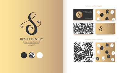 Luxury calligraphic letter S monogram - vector logo template. Sophisticated brand design