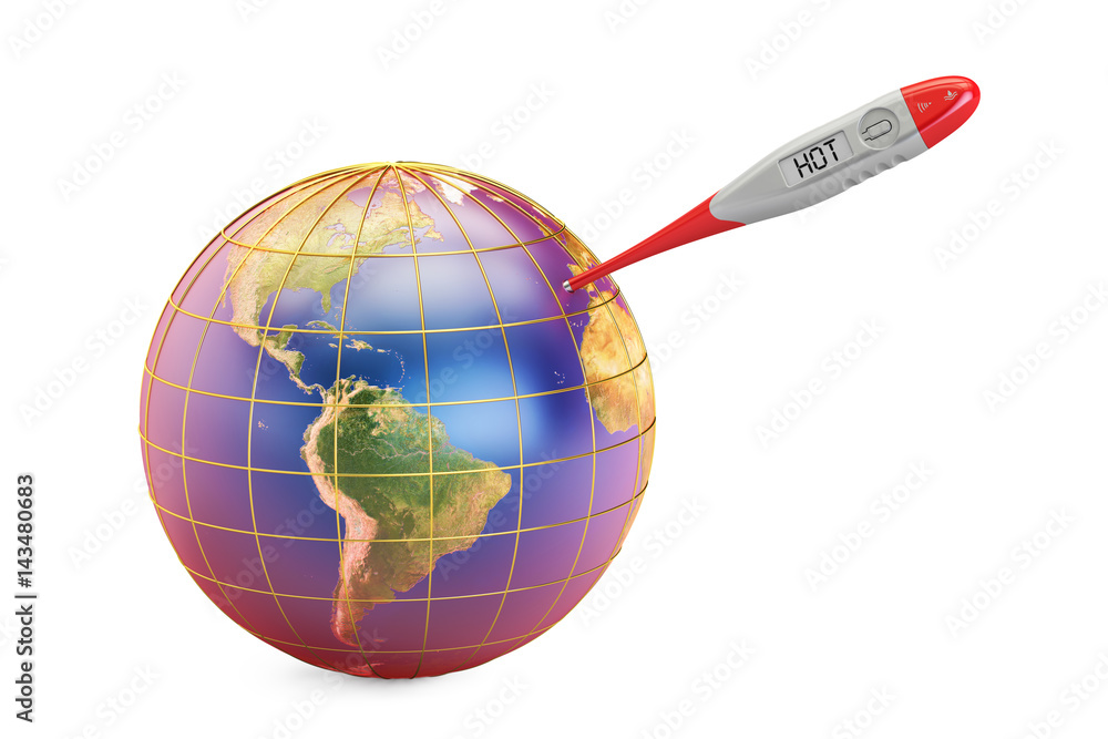 Poster global warming concept. 3d rendering