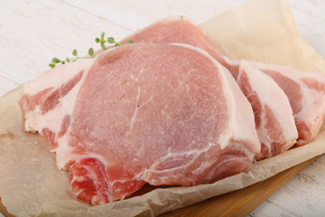 Raw pork steak