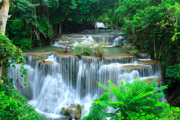 Fototapeta na wymiar Deep waterfall in Huay Mae Kamin Kanjanaburi Thailand
