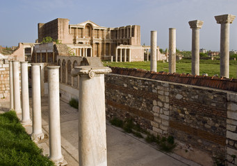 Fototapeta premium The gymnasium at Sardes constructed during the reign of the Roman emperor Septimius Severus.