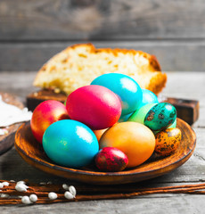 Easter composition of sweet bread