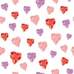 heart jewerly pattern on white background random