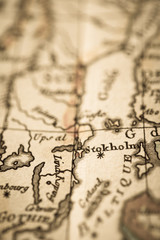 アンティークの世界地図　ストックホルム