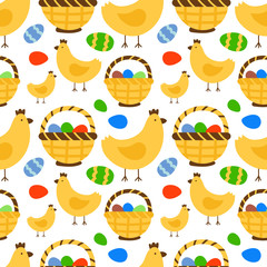 Easter seamless pattern background retro vintage design vector.