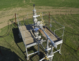 The equipment and technologies on oil fields. Oil well
