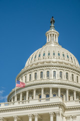 Fototapeta na wymiar U.S. Capitol -- Blue Sky and Dome