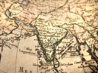 Fototapeta na wymiar アンティークの世界地図　インド