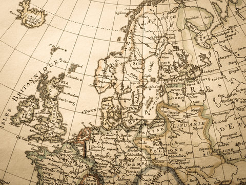 アンティークの世界地図　北ヨーロッパ　