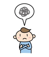 腕組みをしている男性