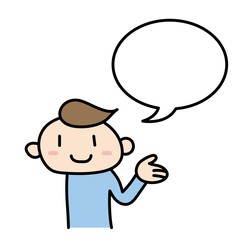 紹介をする男性