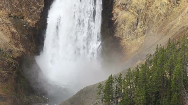 Zoomed in View of Lower Yellowstone Falls