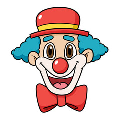 Cartoon Clown Face Vector Illustration