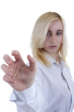 Woman Shows A Rotational Motion Of The Hand