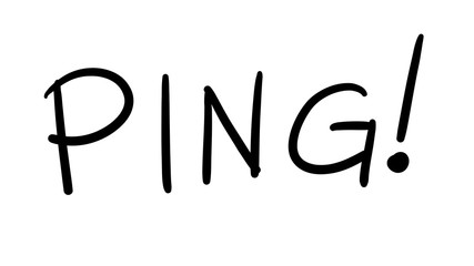 Business Buzzword: ping - vector handwritten phrase