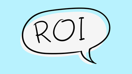 Business Buzzword: "ROI" - vector handwritten phrase