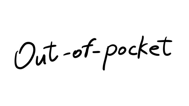 Business Buzzword: out of pocket - vector handwritten phrase