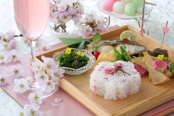 桜ごはんのお花見ランチ