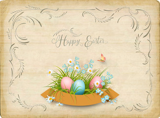Fototapeta na wymiar Retro Easter Card