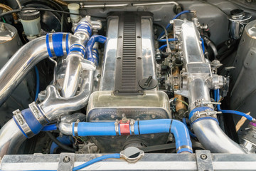 Obraz na płótnie Canvas Race car engine , 6 Cylinder type