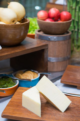 cheese cubes in the buffet