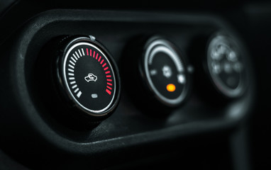 Car control condition system dashboard. side view.