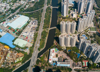 Top view of building in Hong Kong