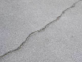Fototapeta na wymiar closeup of cracked asphalt road