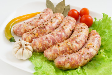 raw sausages