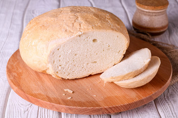 Sliced white bread on a desk