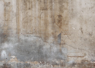 Aged cement wall texture with crack