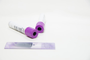 Test tube CBC on white tone in laboratory