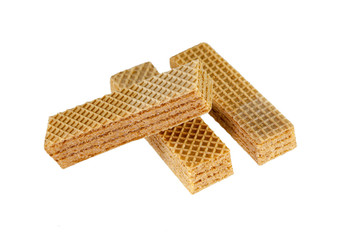 delicious wafer on white background