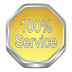 100% Service button - 3D illustration