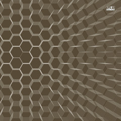 Fototapeta premium Background of futuristic surface with hexagons